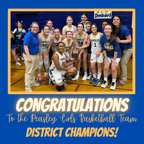 Blue Gold Congratulations Girls Basketball Team District Champions Picture of Basketball Team