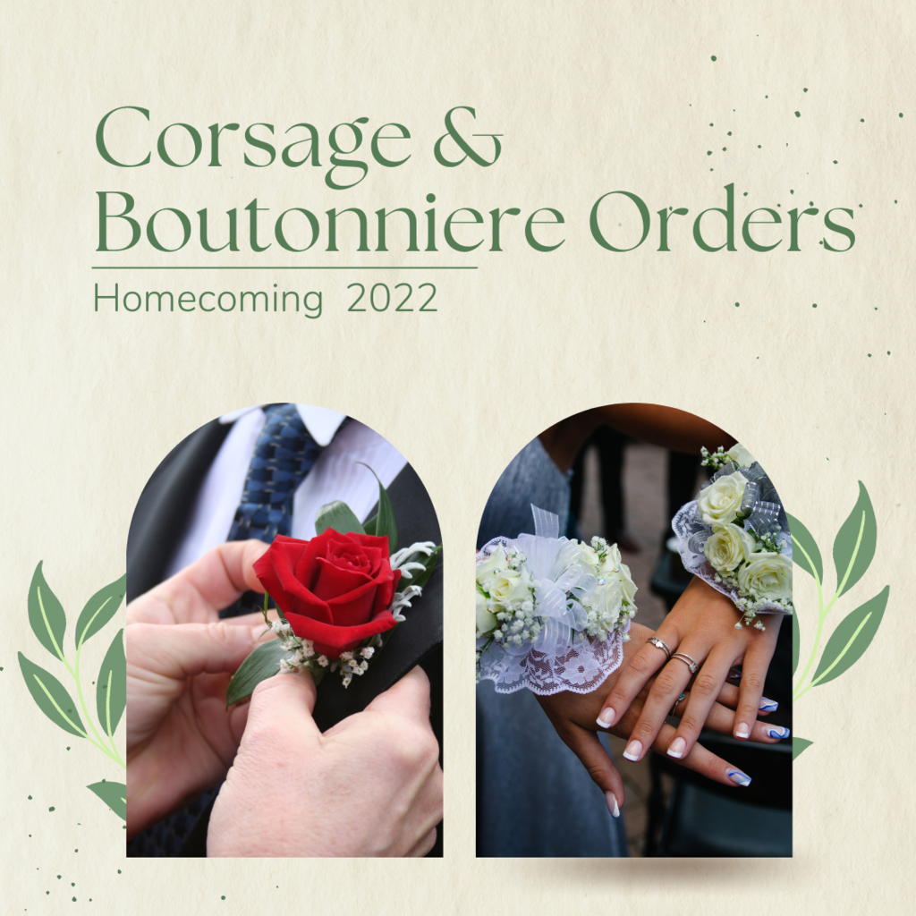 Corsage & Boutonniere Orders for Homecoming