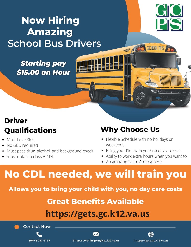 GCPS Hiring Bus Drivers November 2022
