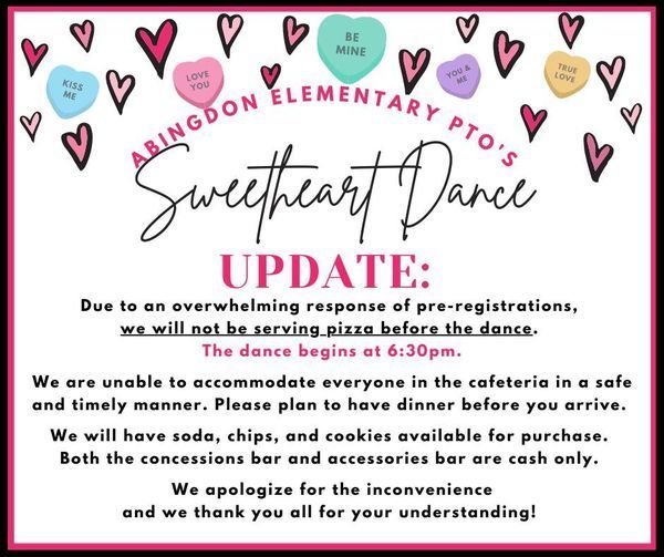 Sweetheart Dance Update - No pizza being served